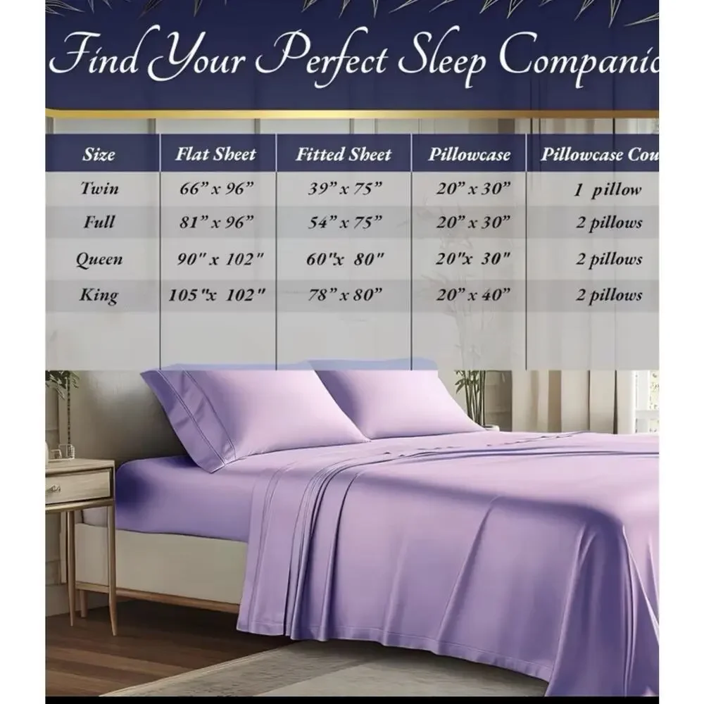 Bamboo Cooling Sheet Set 100% Viscose Twin Size Beige New In Package